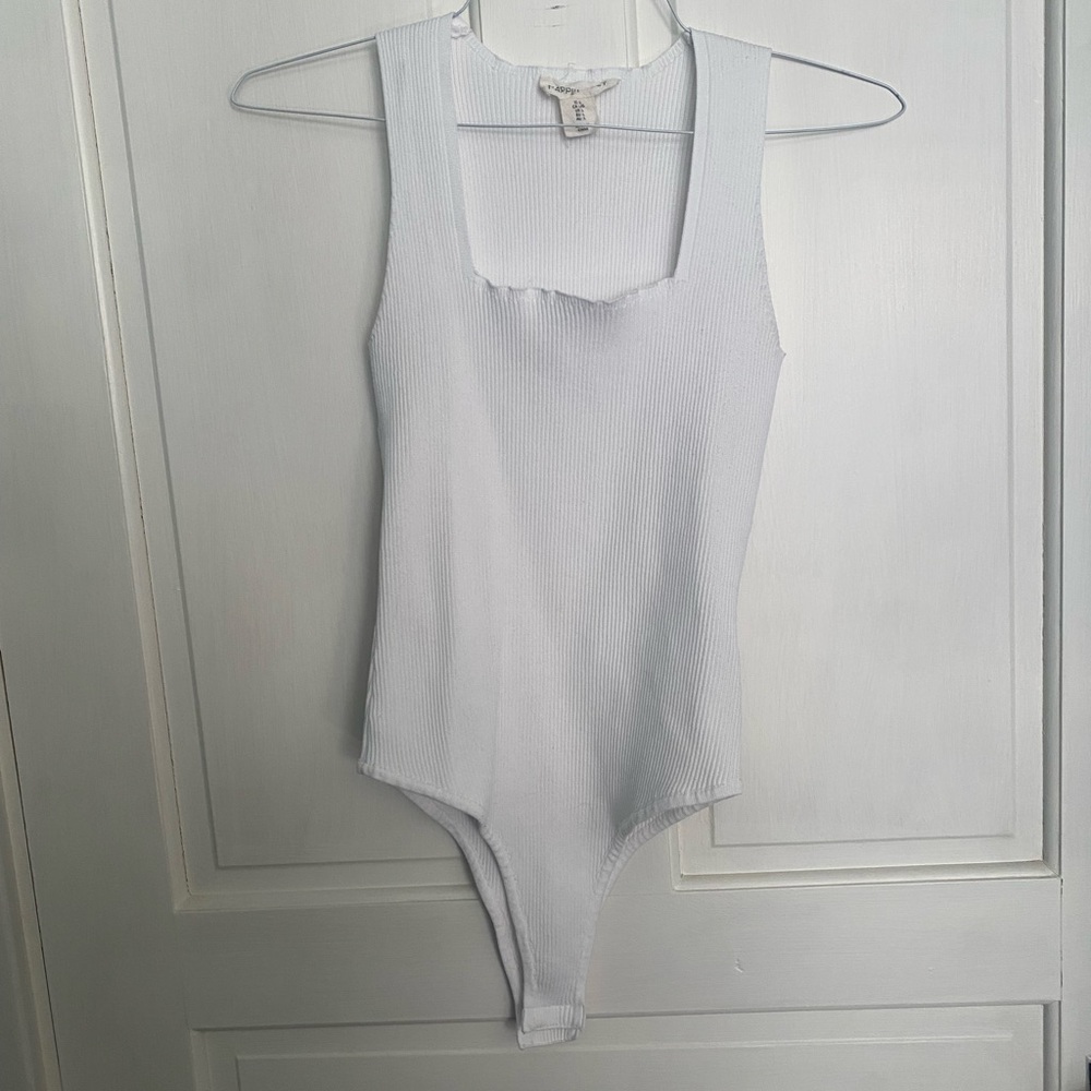 Classic White Ribbed One-Piece Bodysuit